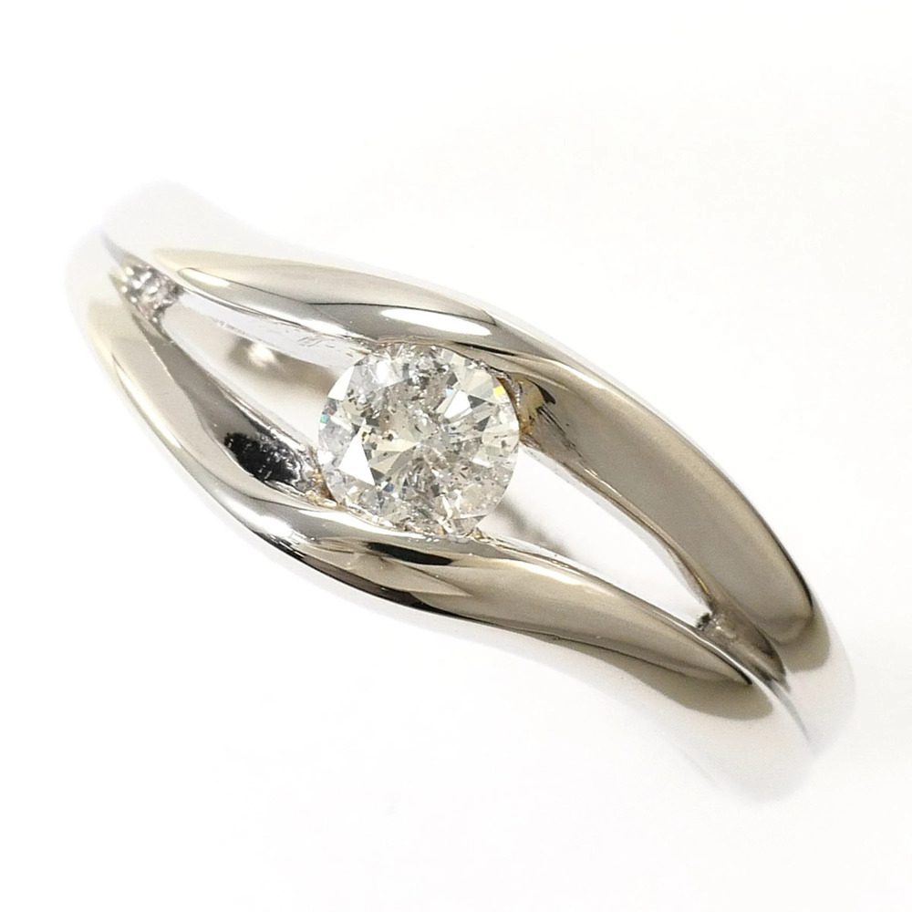 PT900 Platinum Ring with 0.20ct Diamond, Total Weight 3.5g, Jewelry
